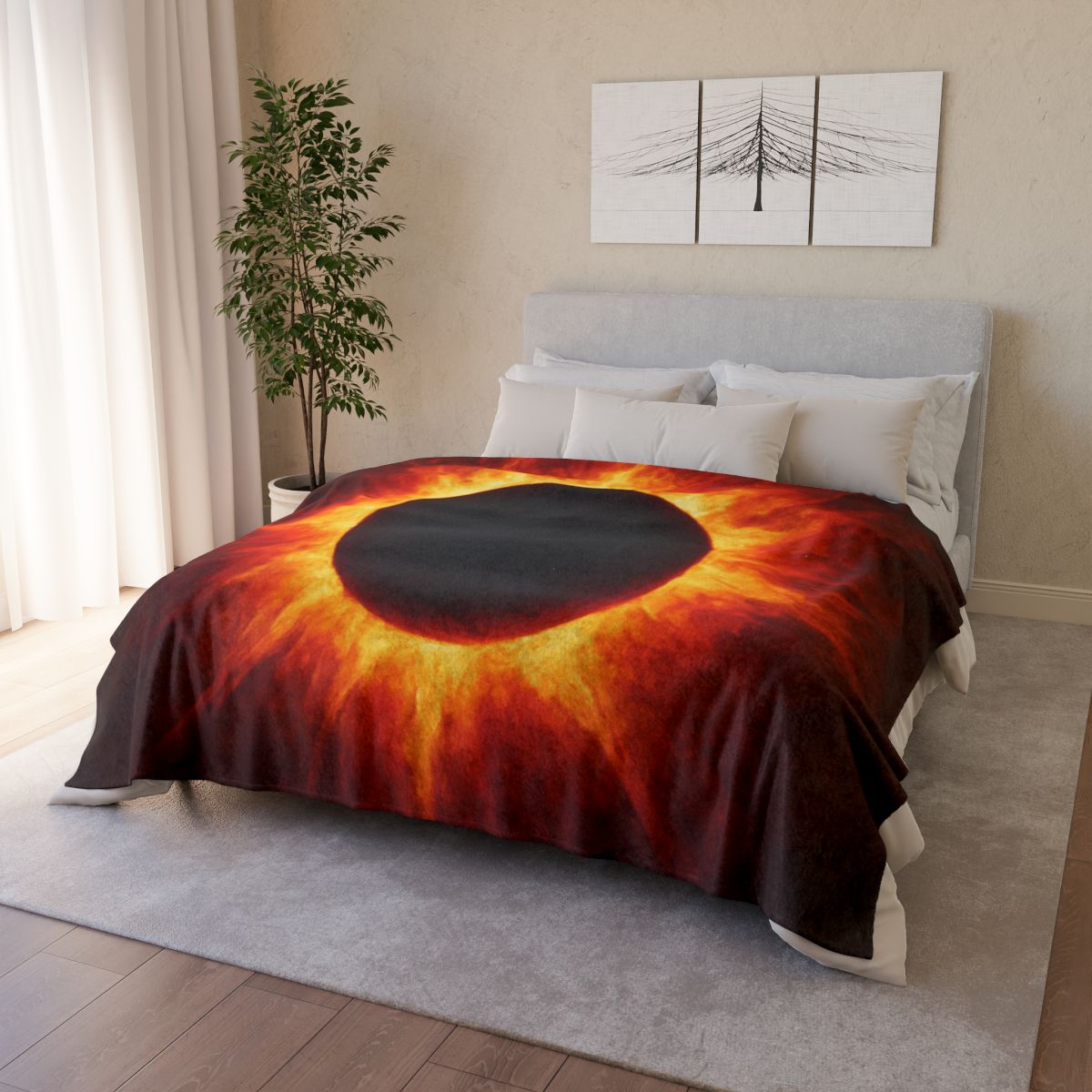 Eclipsed Ember Bloom trendy patterned blankets