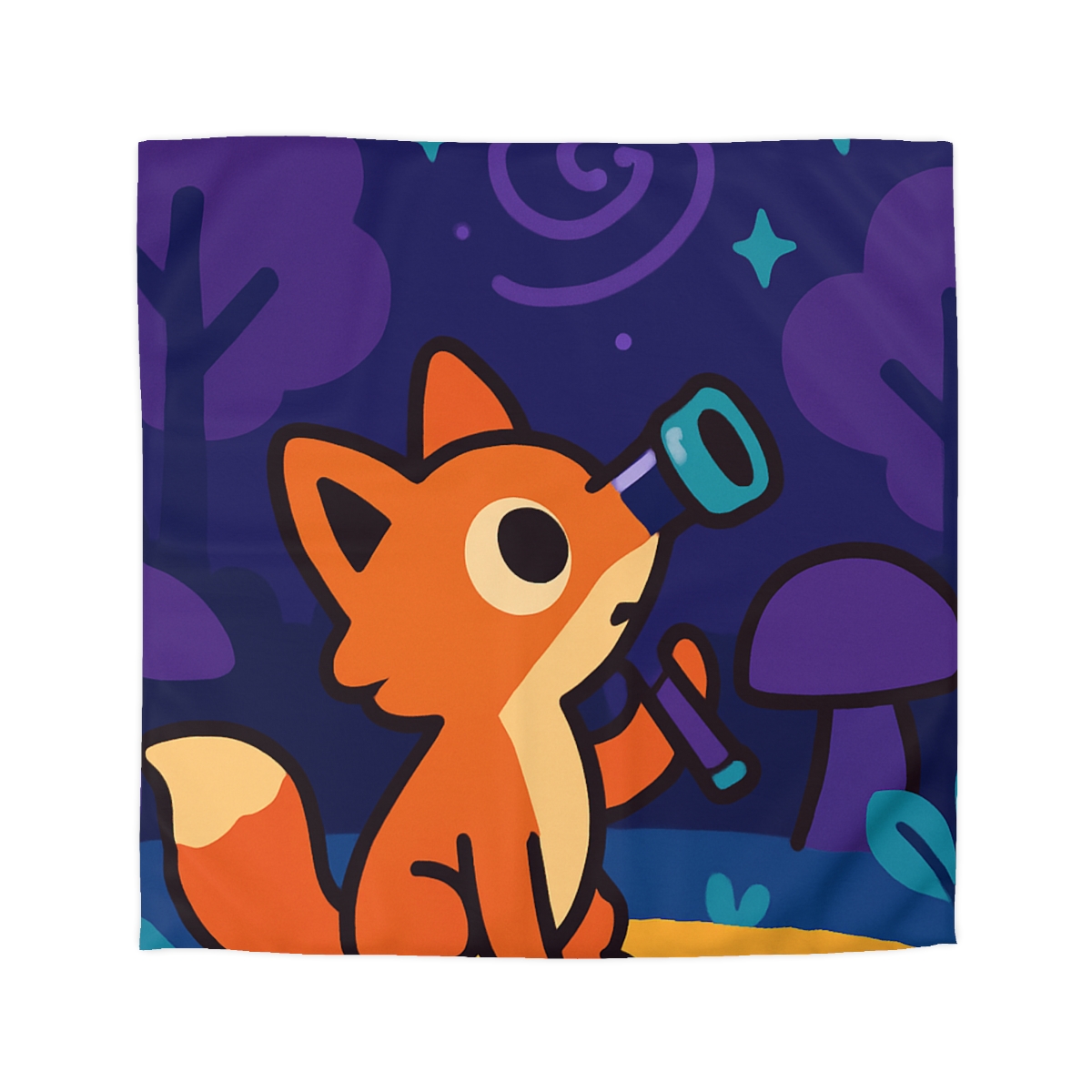 Nebula Forest Fox designer printed duvets