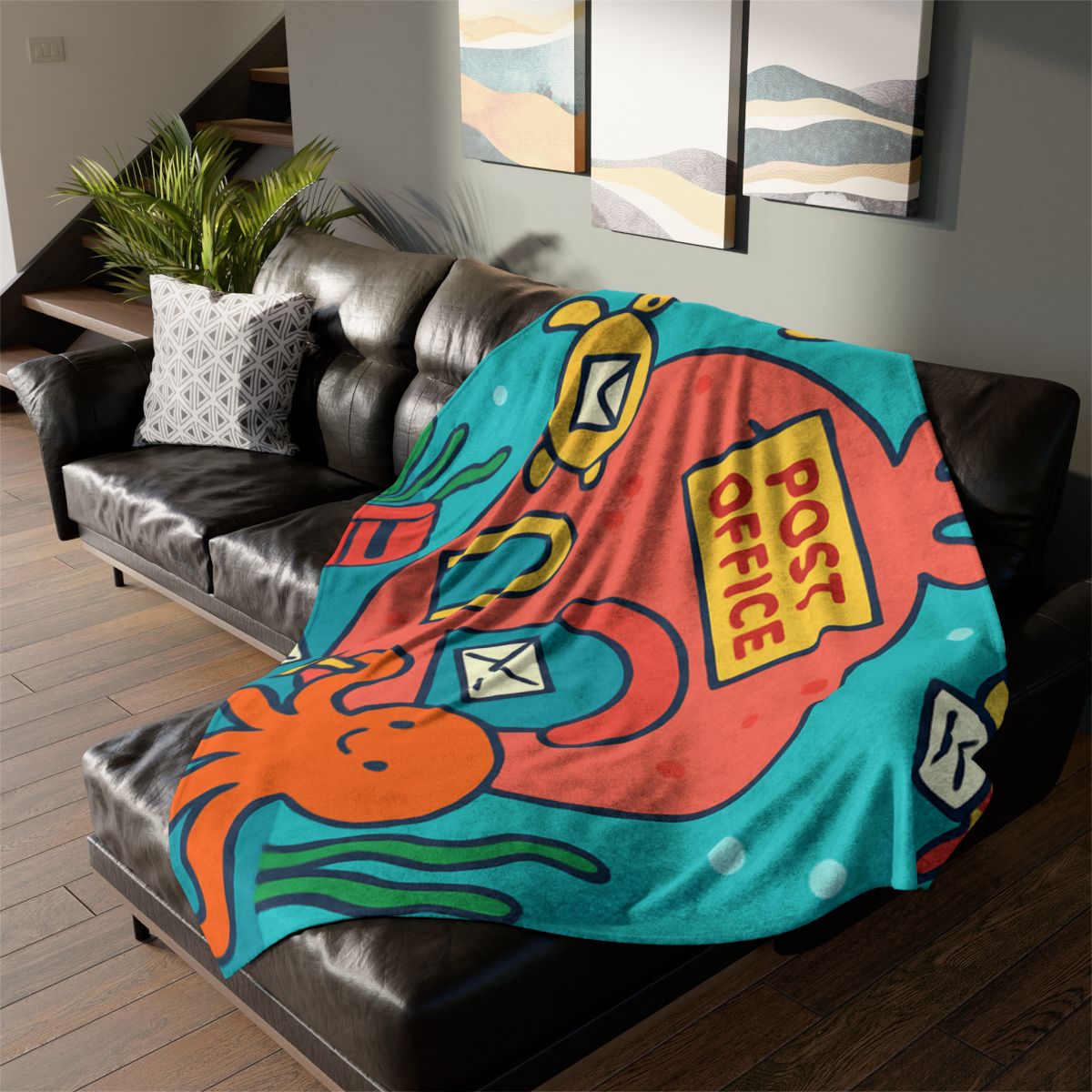 Coral Reef Planet Post Office warm winter blankets