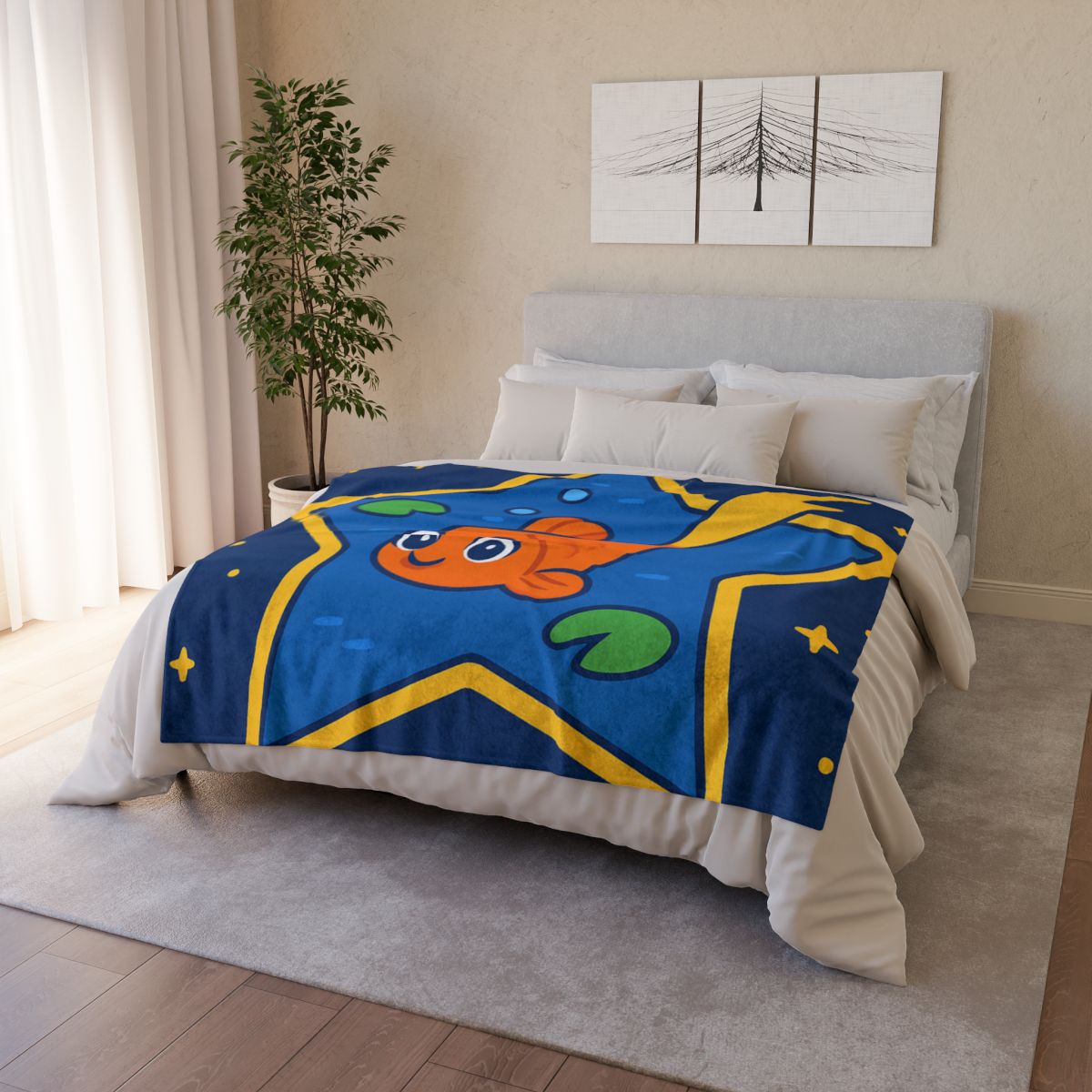 Comet Koi And The Star Pond personalized cozy blankets