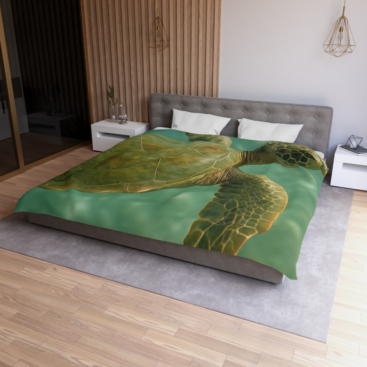 Sea Lantern Green Sea Turtle unique patterned duvets