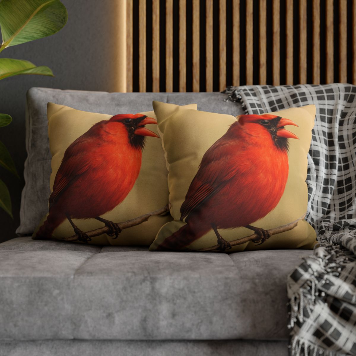 Crimson Hymn Cardinal designer print pillow cases