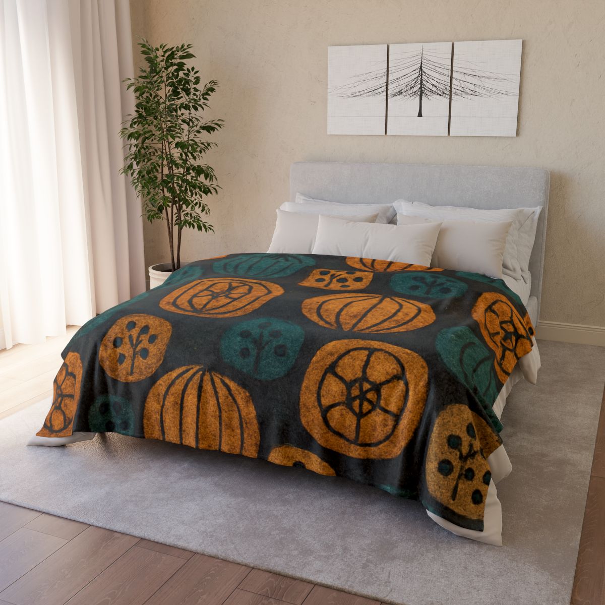 Seed Pod Mosaic soft fleece blankets