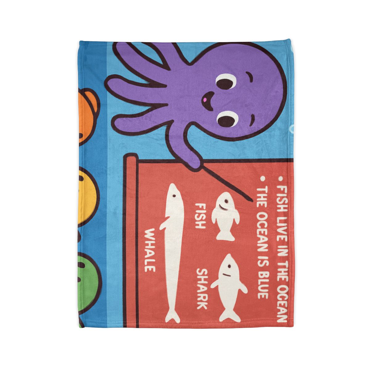 Coral Classroom With Professor Octopus decorative home blankets