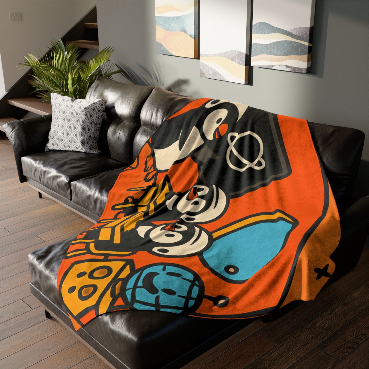 Rocket Classroom With Penguin Pilots unique gift blankets