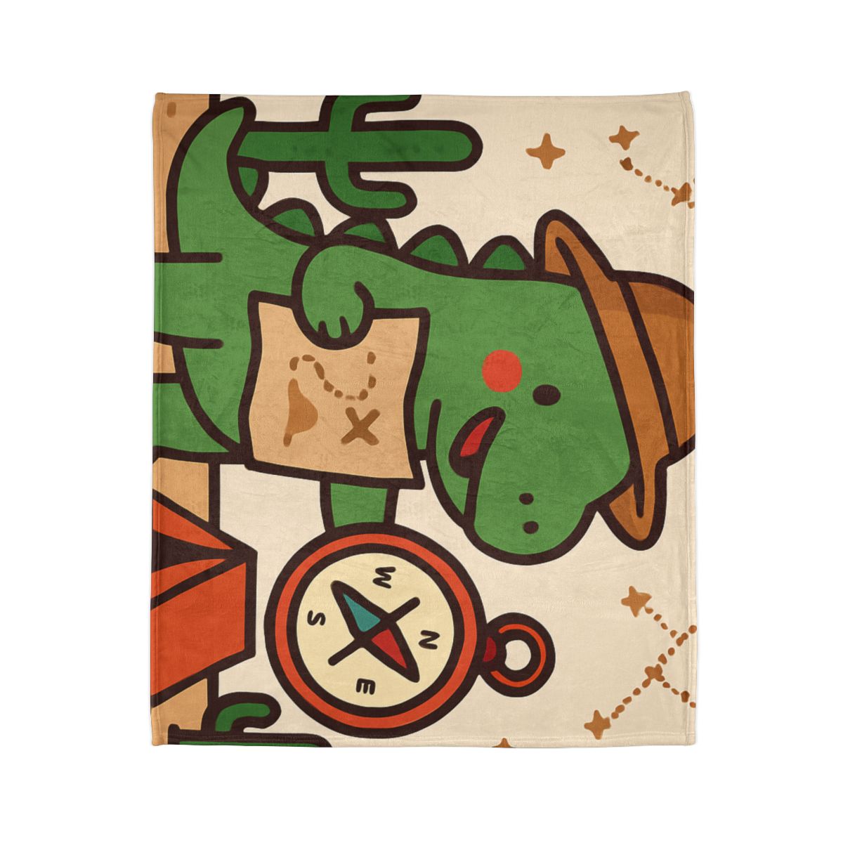 Desert Dino Map Quest With Compass And Constellations decorative home blankets