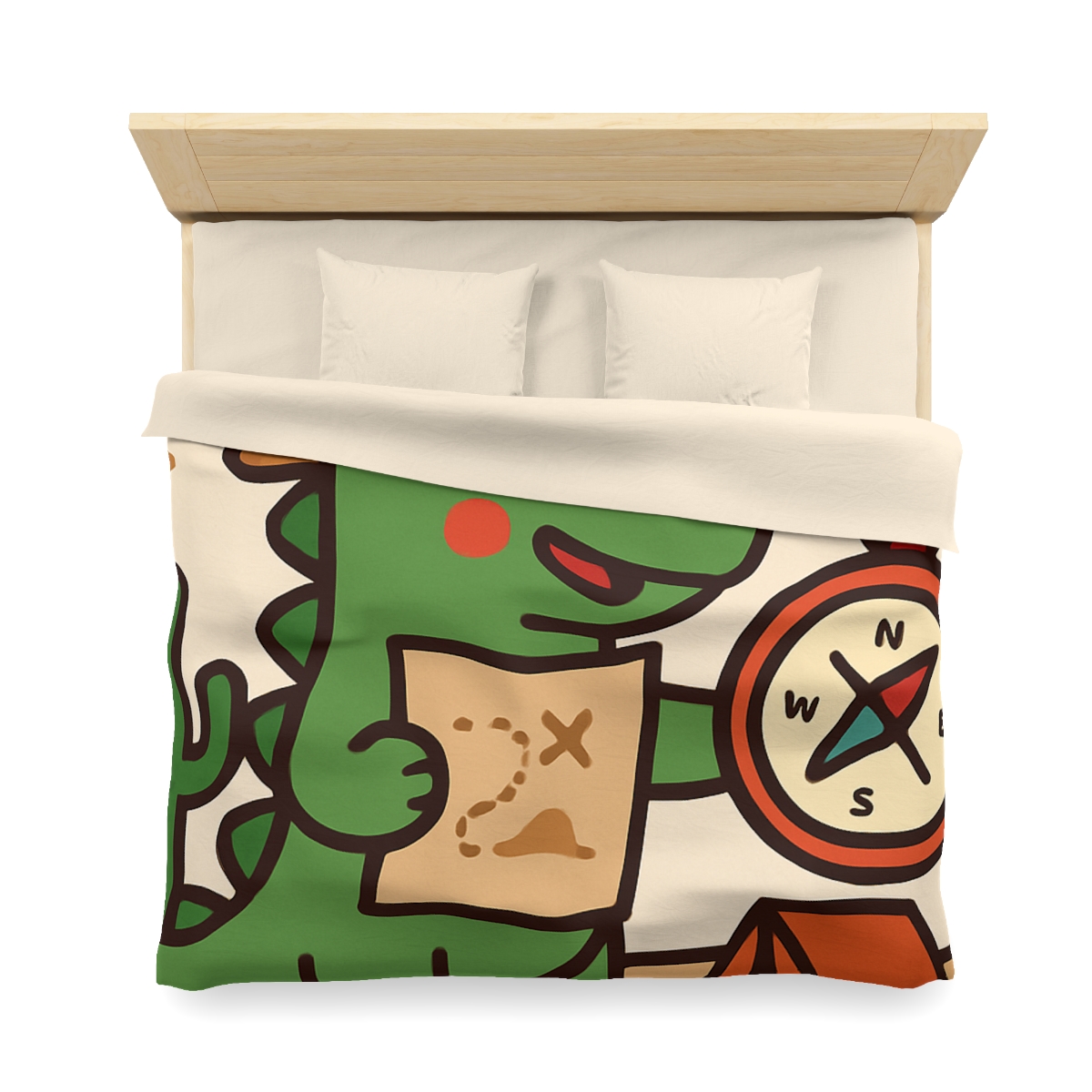 Desert Dino Map Quest With Compass And Constellations personalized bedding duvets