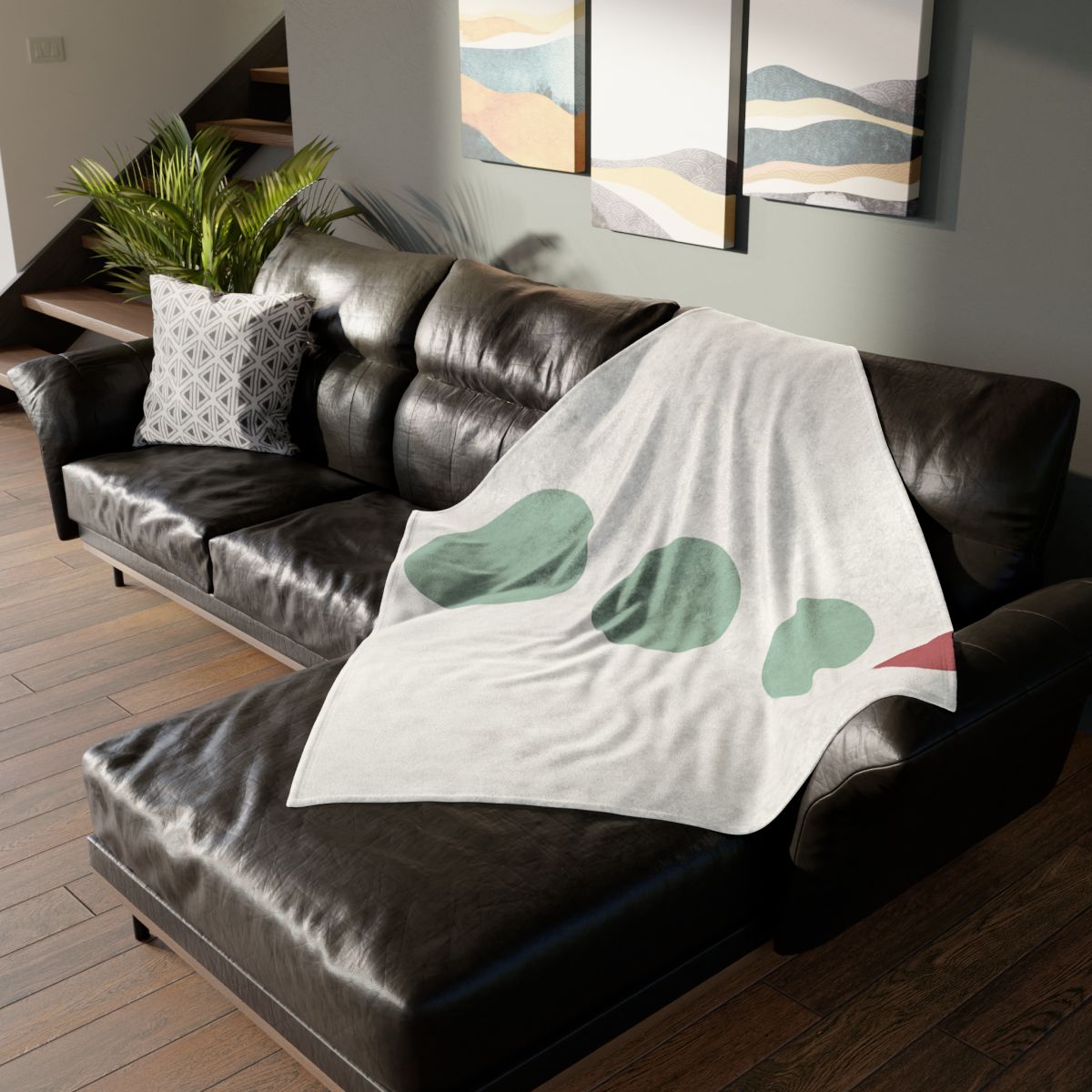 Diagonal Path Of Four Circles soft fleece blankets