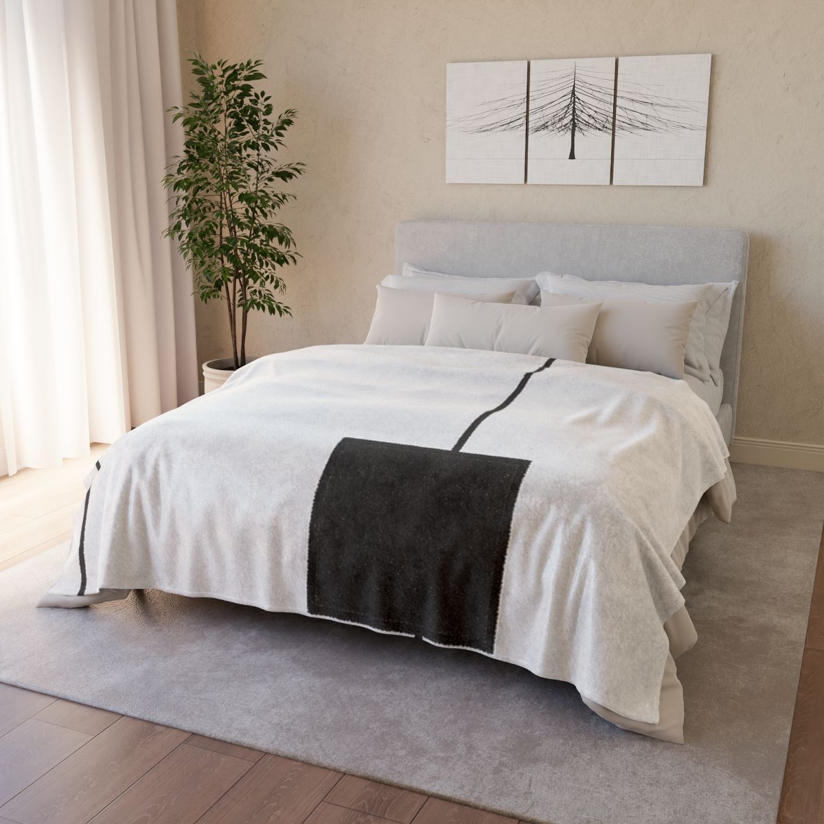 Offset Frame And Inner Square Pause stylish throw blankets