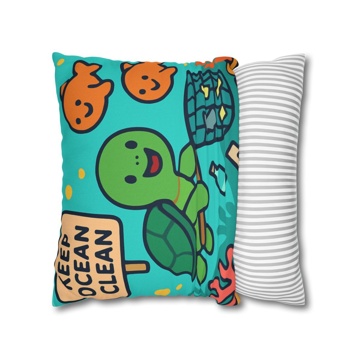 Coral Reef Clean Up Crew soft cotton pillow cases