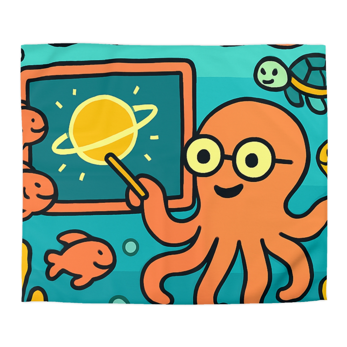 Cosmic Coral Reef Classroom custom duvets