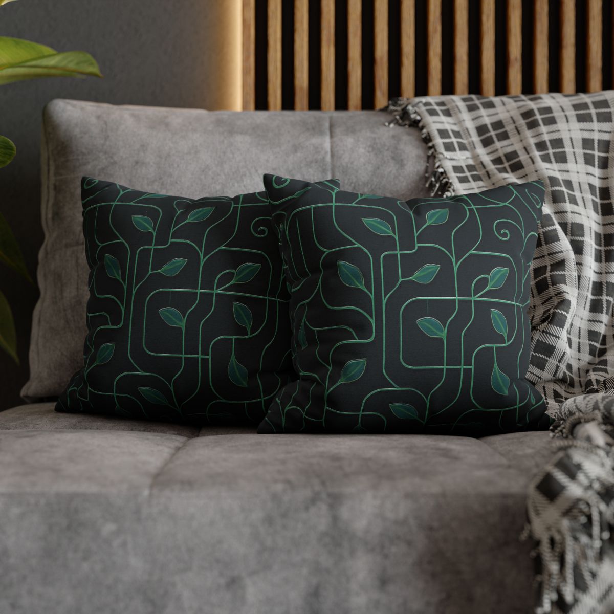 Vine Circuit Lattice designer print pillow cases