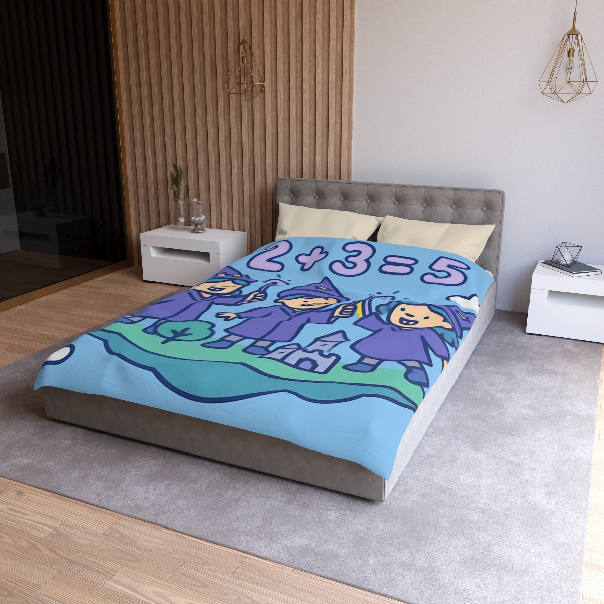 Math Wizards Floating Island soft comforter duvets