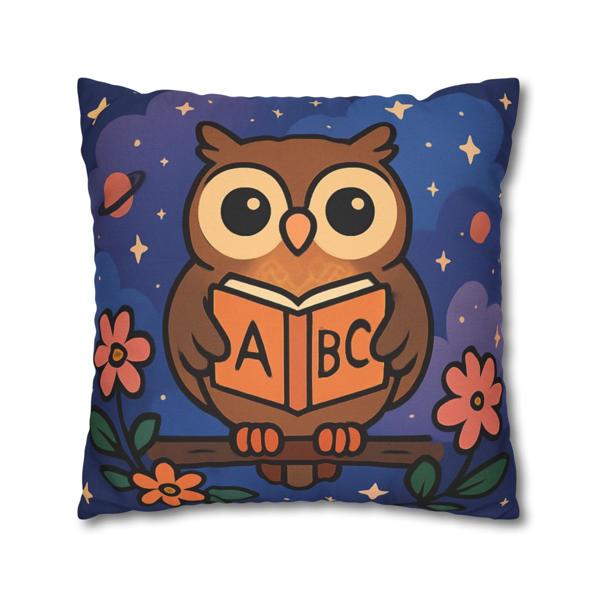 Nebula Garden Owl designer print pillow cases