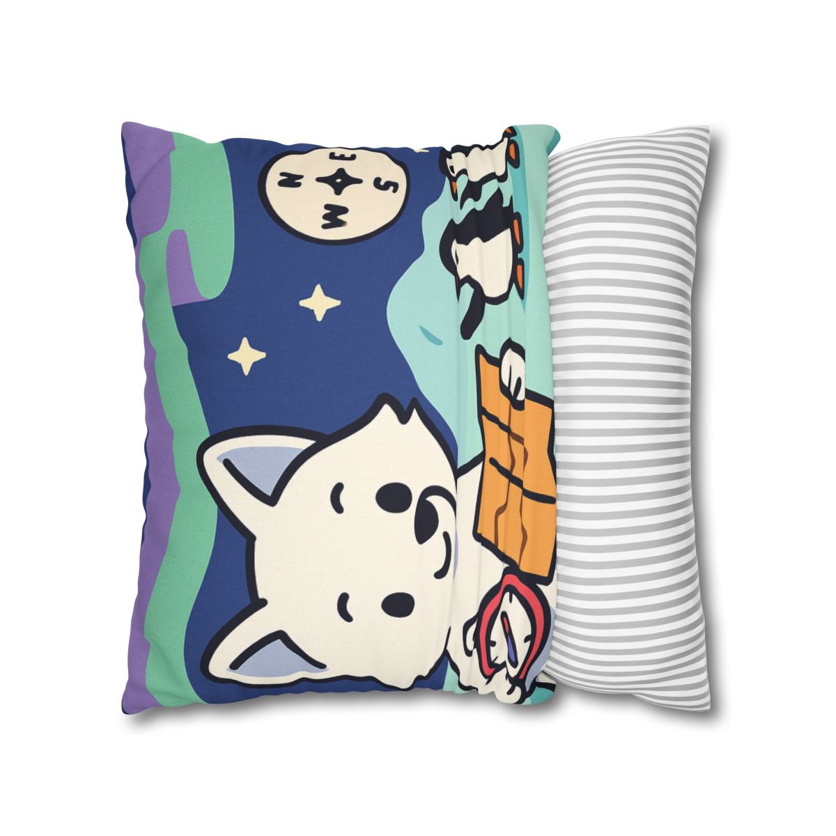Aurora Fox And The Magnetic Map stylish decorative pillowcases