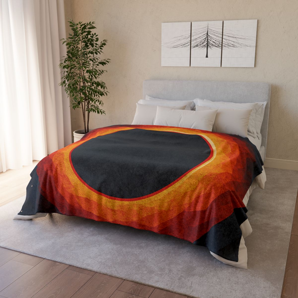 Event Horizon Paper Cut Silhouette stylish throw blankets