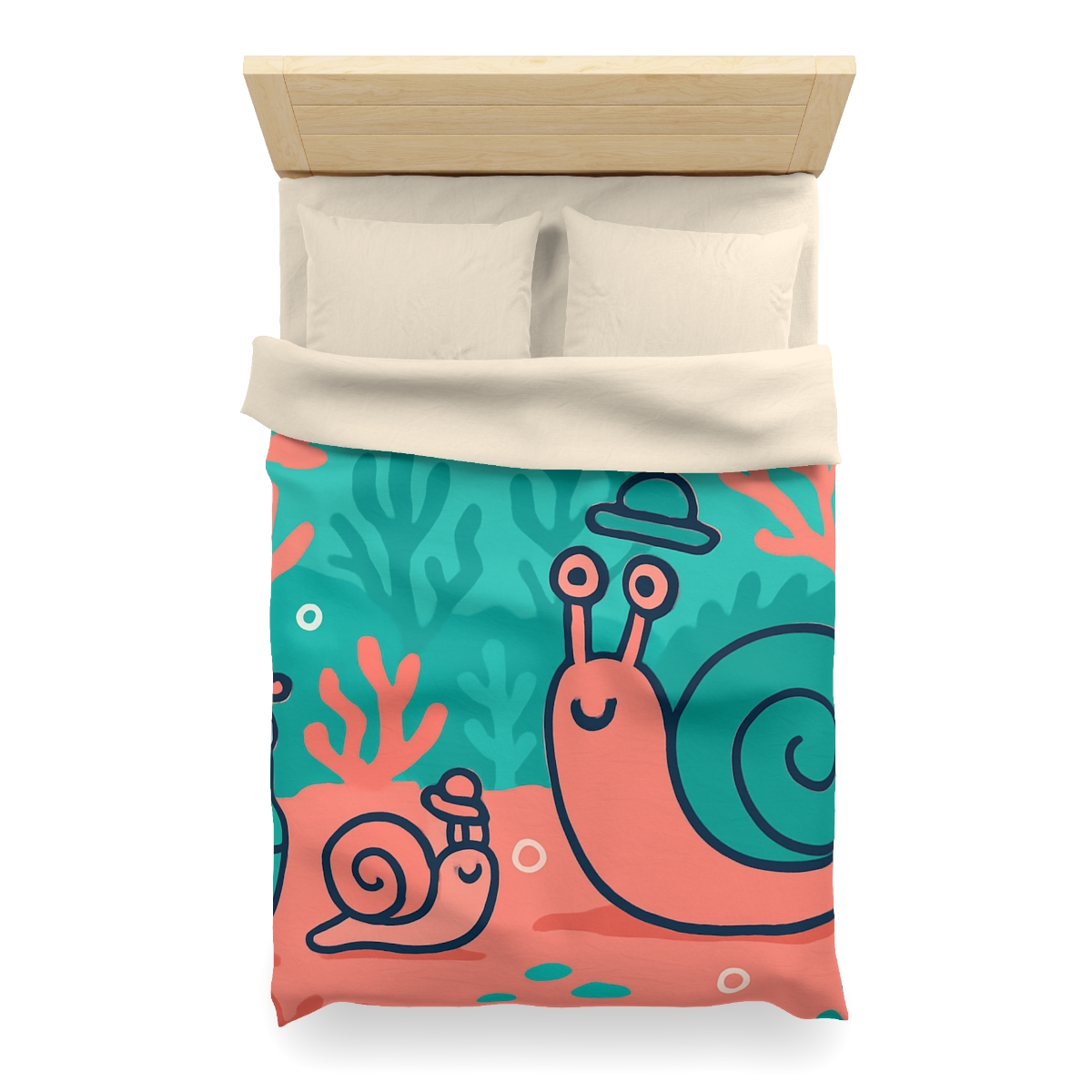 Coral City Snail Parade trendy bedroom duvets