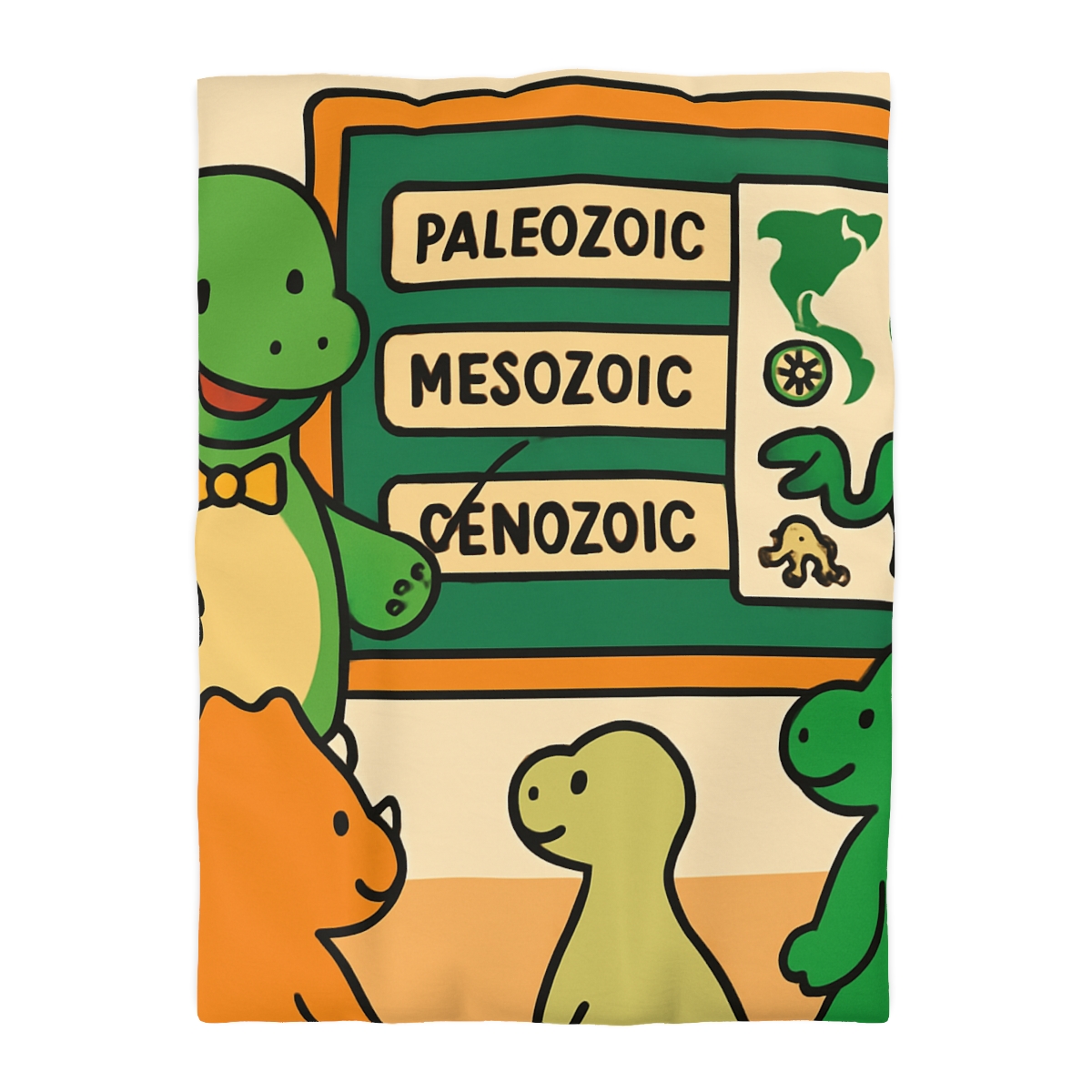 Time Traveling Dino Classroom unique patterned duvets