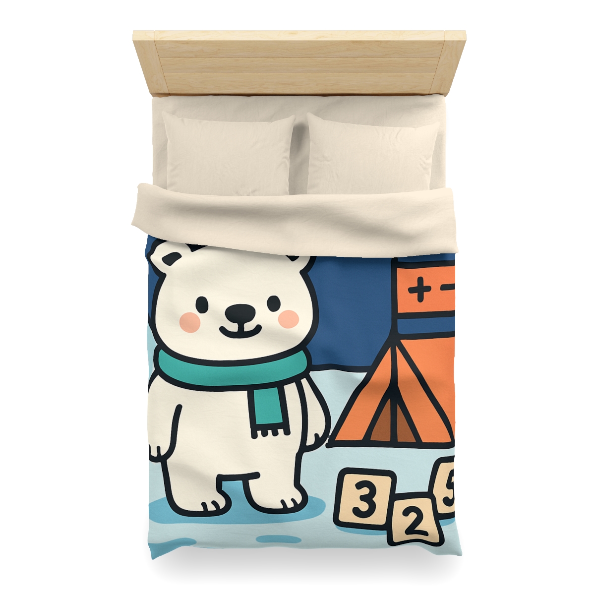 Polar Bear Aurora Math Camp stylish duvet covers