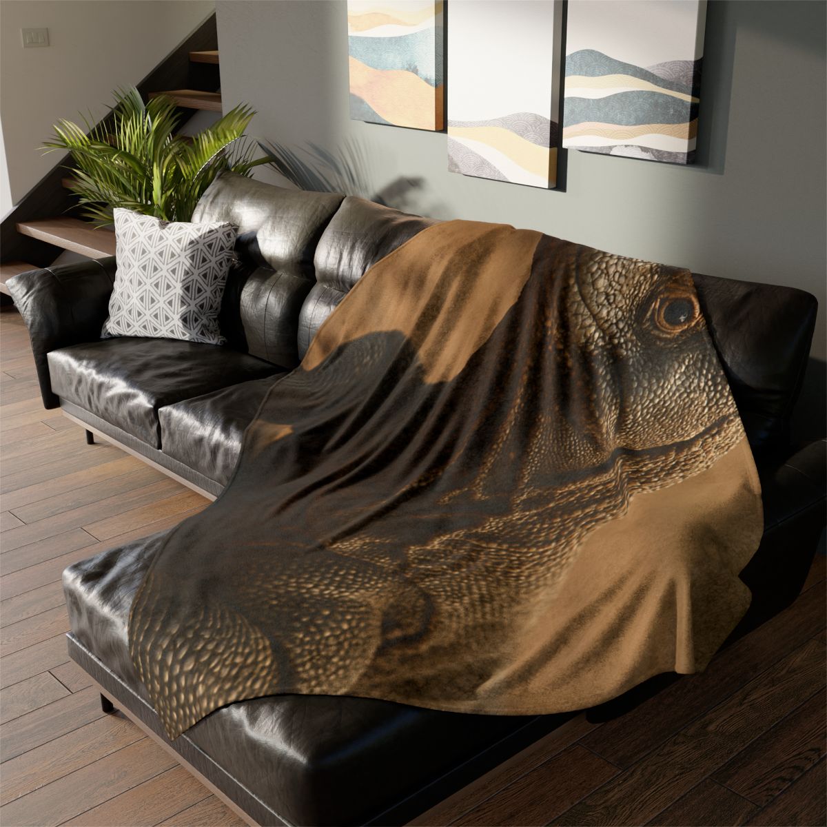 Ancient Sentinel Komodo Dragon trendy patterned blankets