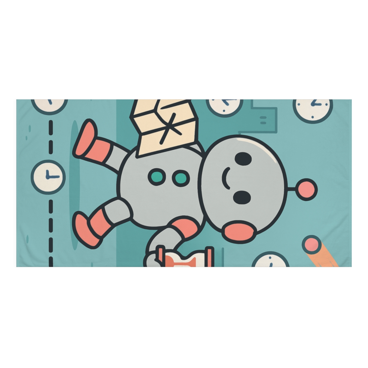 Time Traveling Robot soft cotton towels