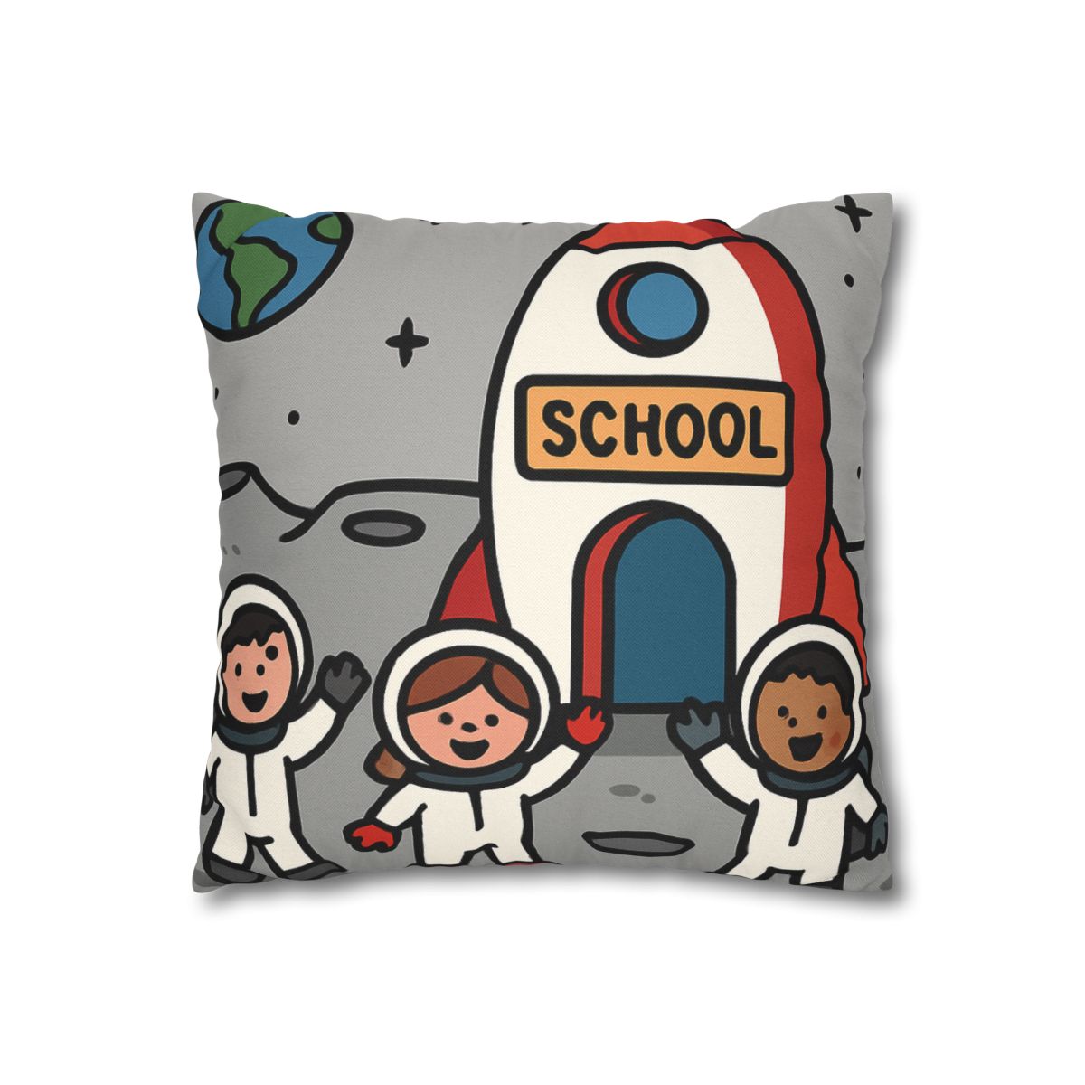 Rocket School On The Moon trendy patterned pillow cases