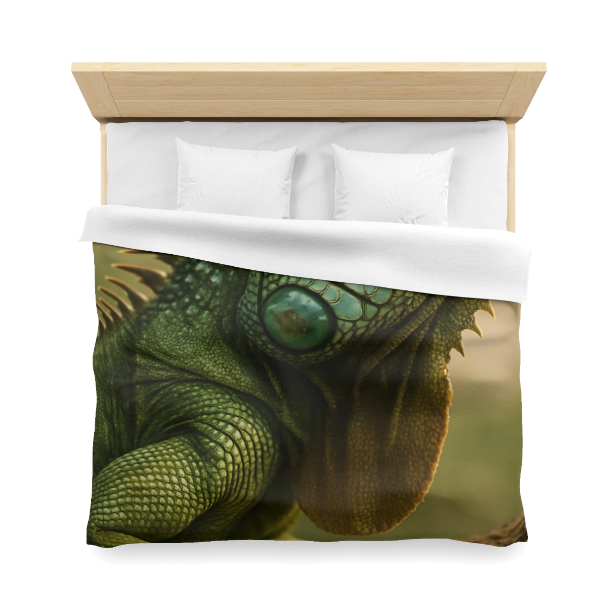 Sunlit Armor Green Iguana warm winter duvets
