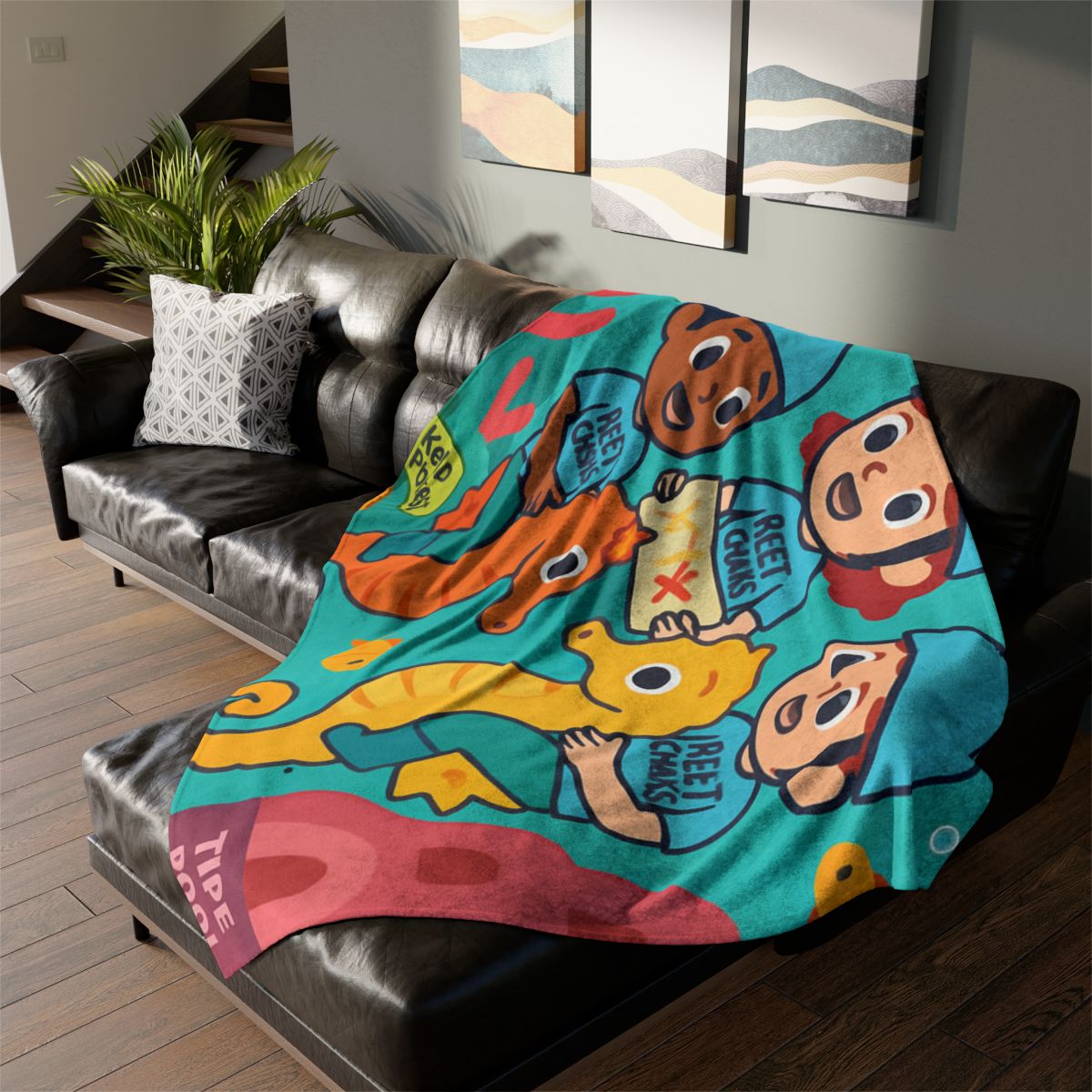 Coral City Map Of The Friendly Reef Rangers decorative home blankets