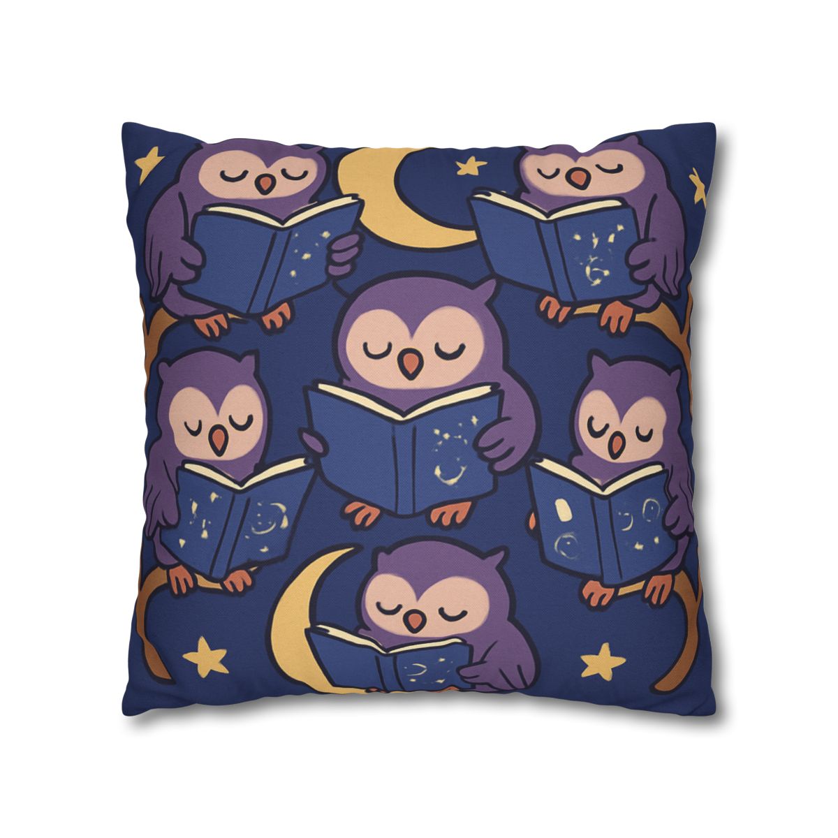 Moonlight Library Of Wise Owls comfortable bedding pillow covers