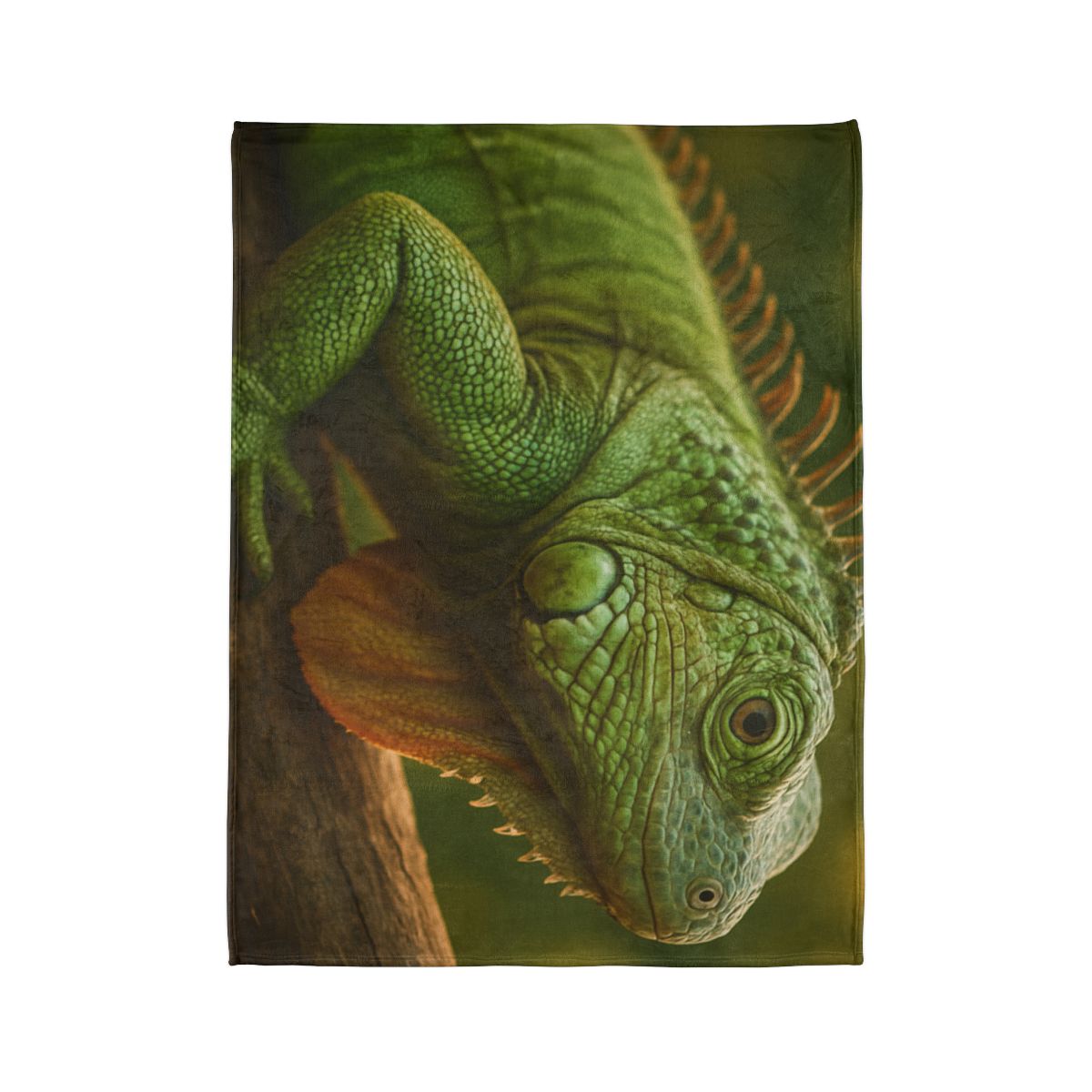 Orbit Glow Green Iguana soft fleece blankets
