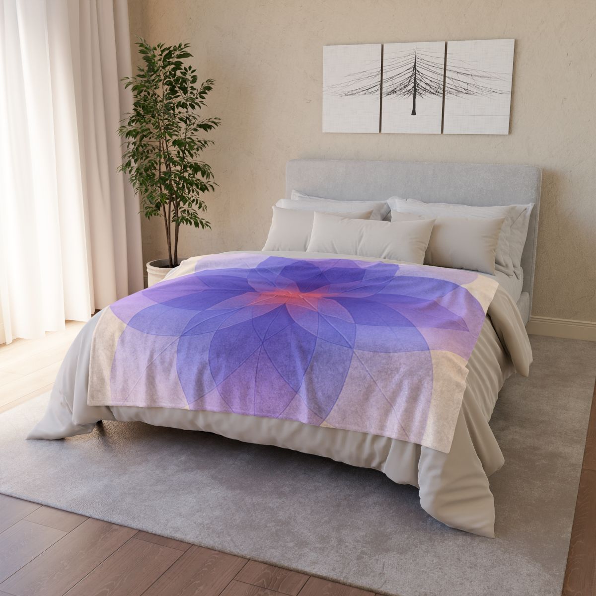 Petal Prism Overlap soft fleece blankets