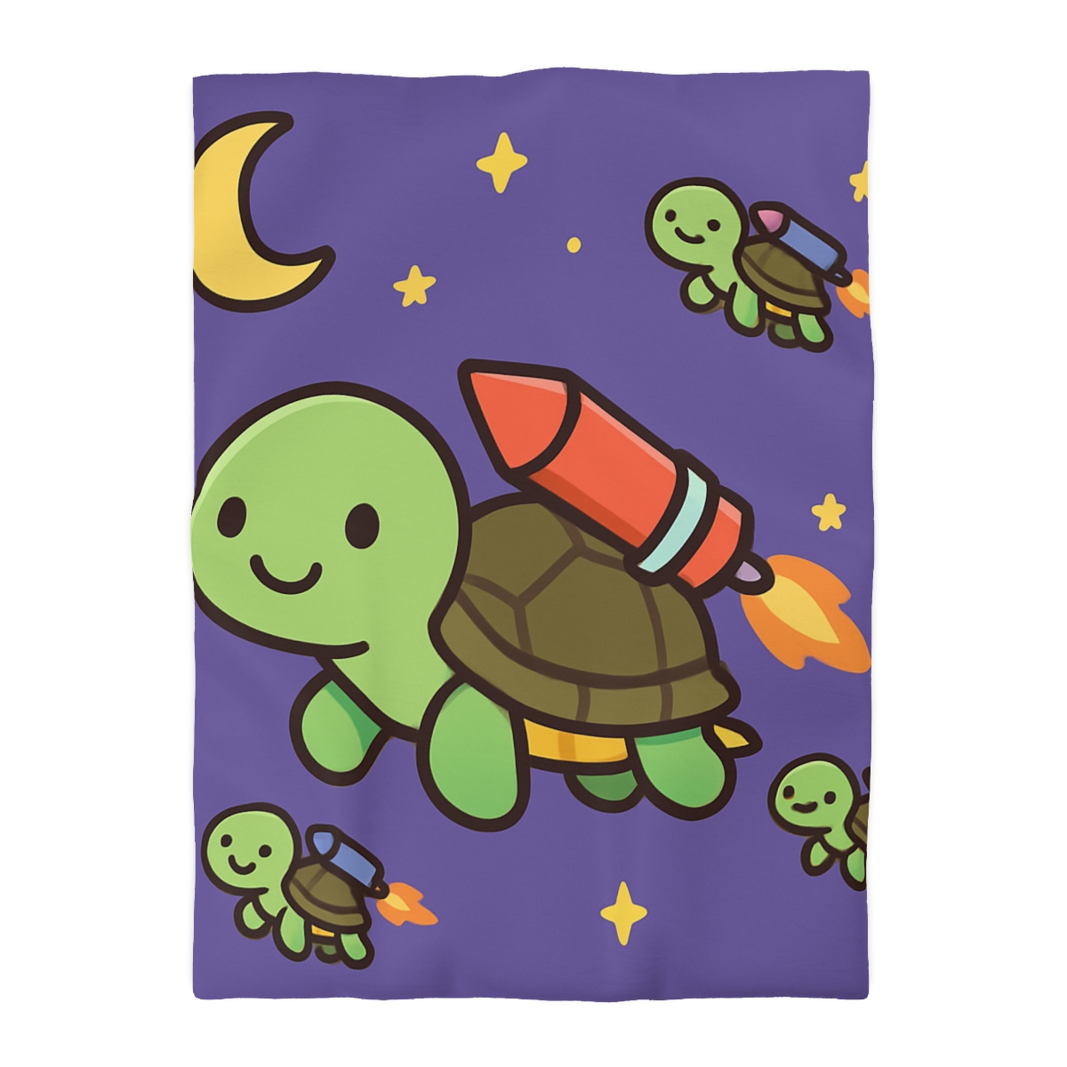 Rocket Powered Turtle Parade designer printed duvets