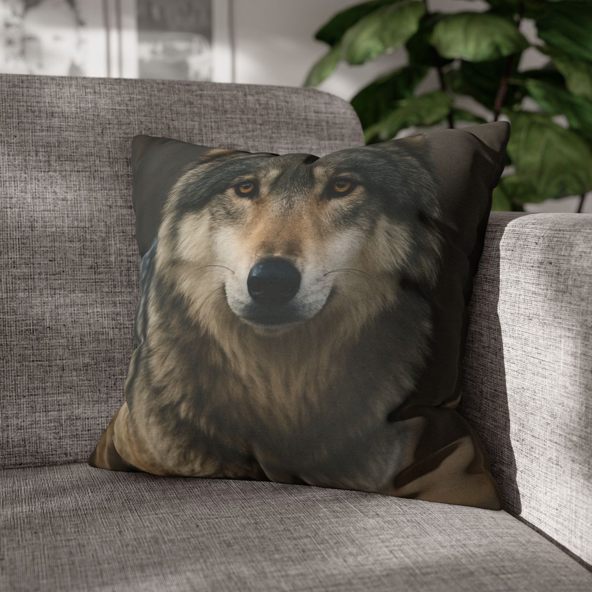 Ember Gaze Gray Wolf trendy patterned pillow cases
