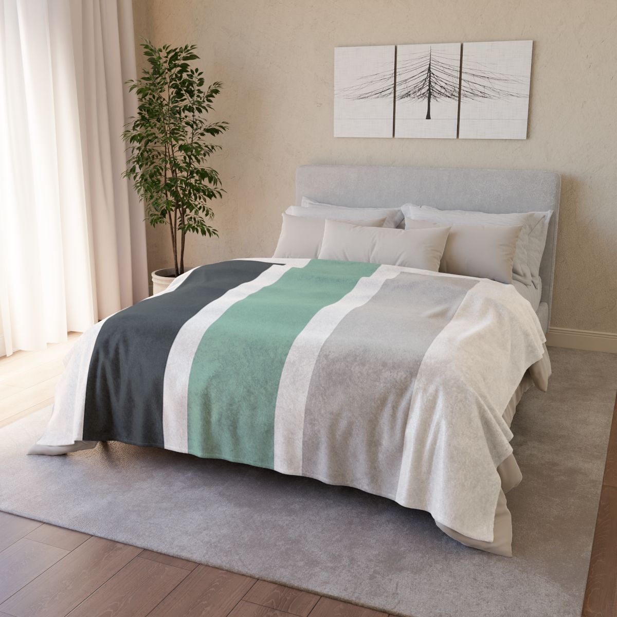 Offset Column Trio designer printed blankets