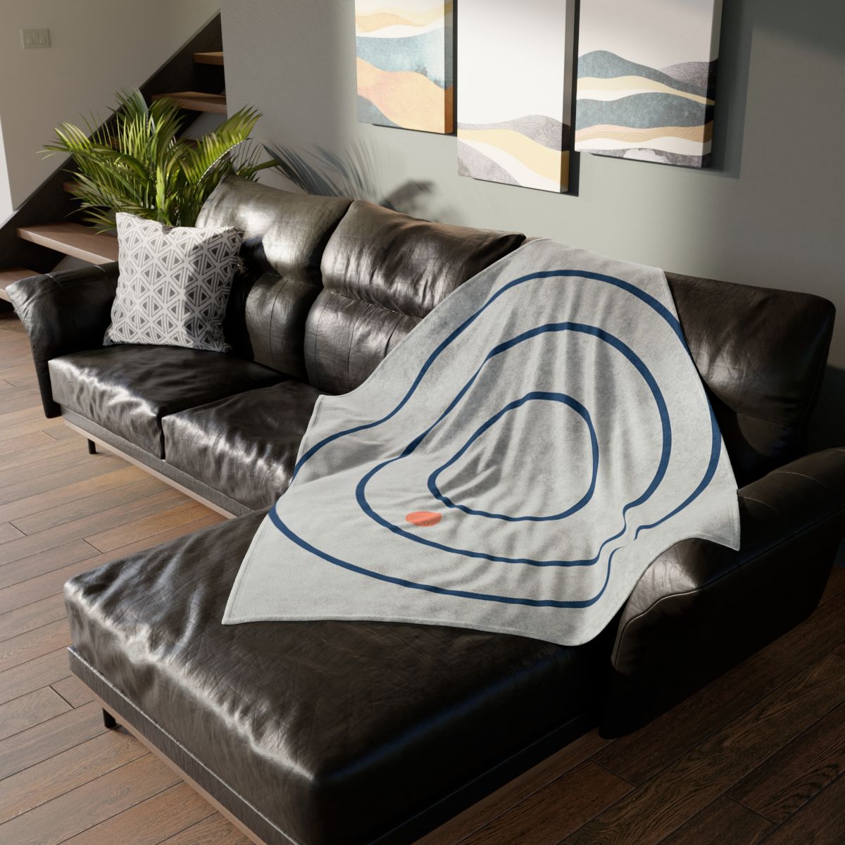 Three Calm Rings With Accent Dot designer printed blankets