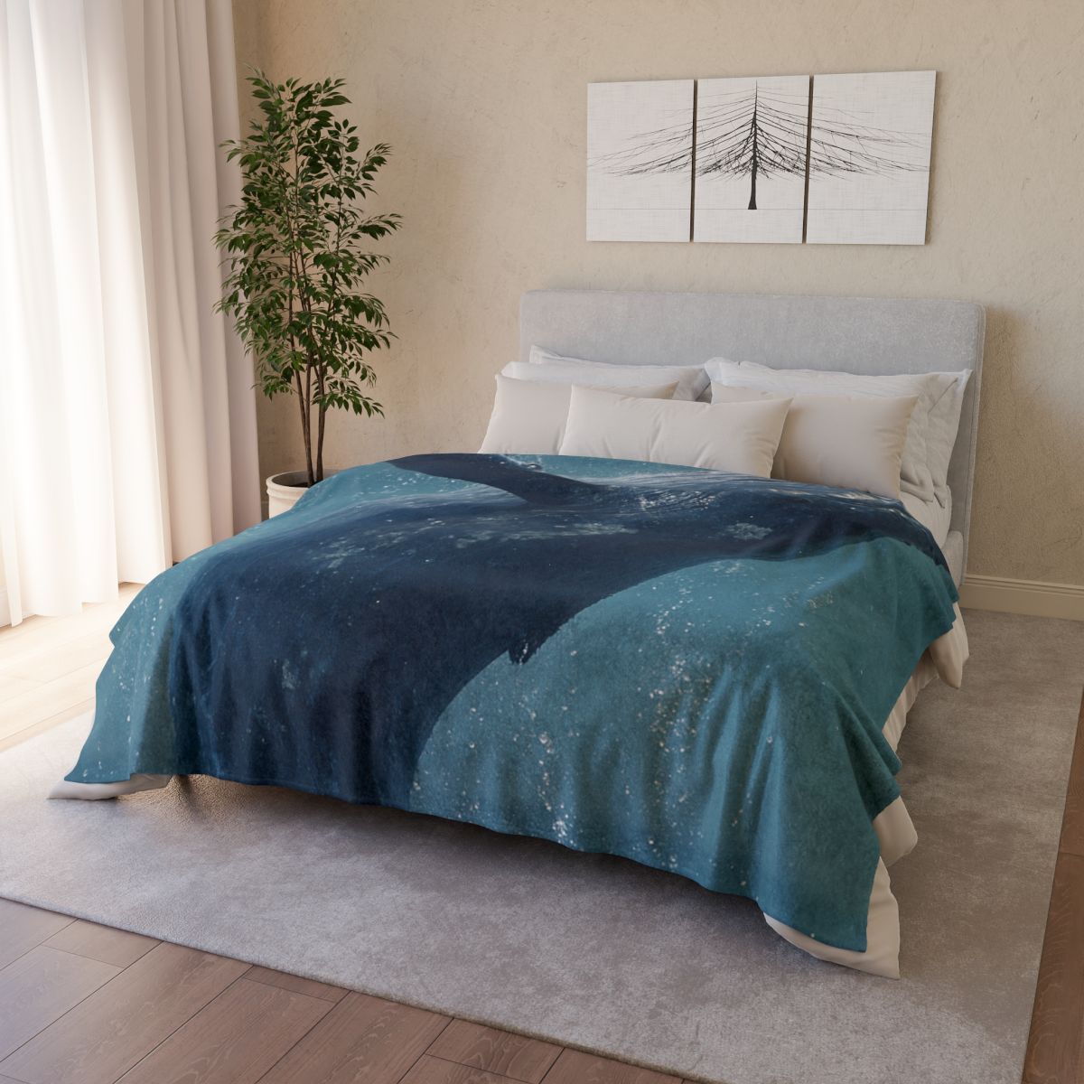 Ocean Song Humpback Whale personalized cozy blankets