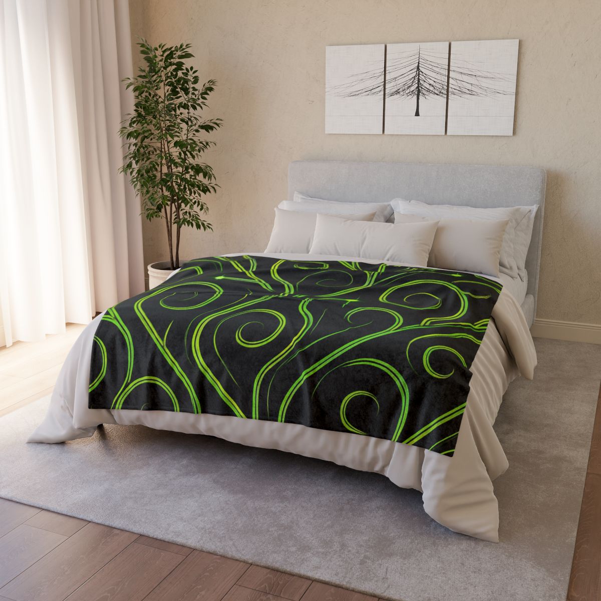 Vine Curl Circuitry stylish throw blankets