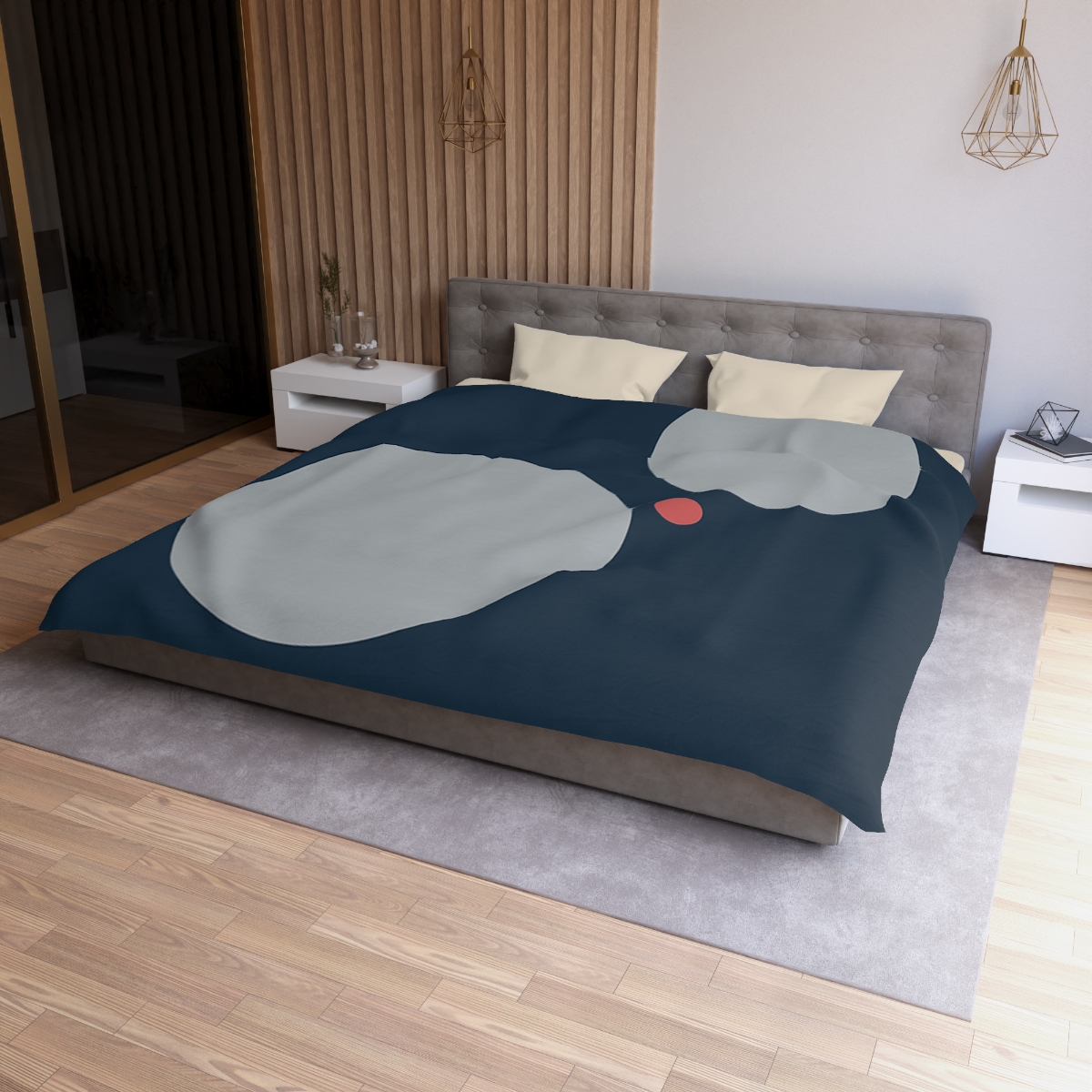 Three Quiet Circles designer printed duvets