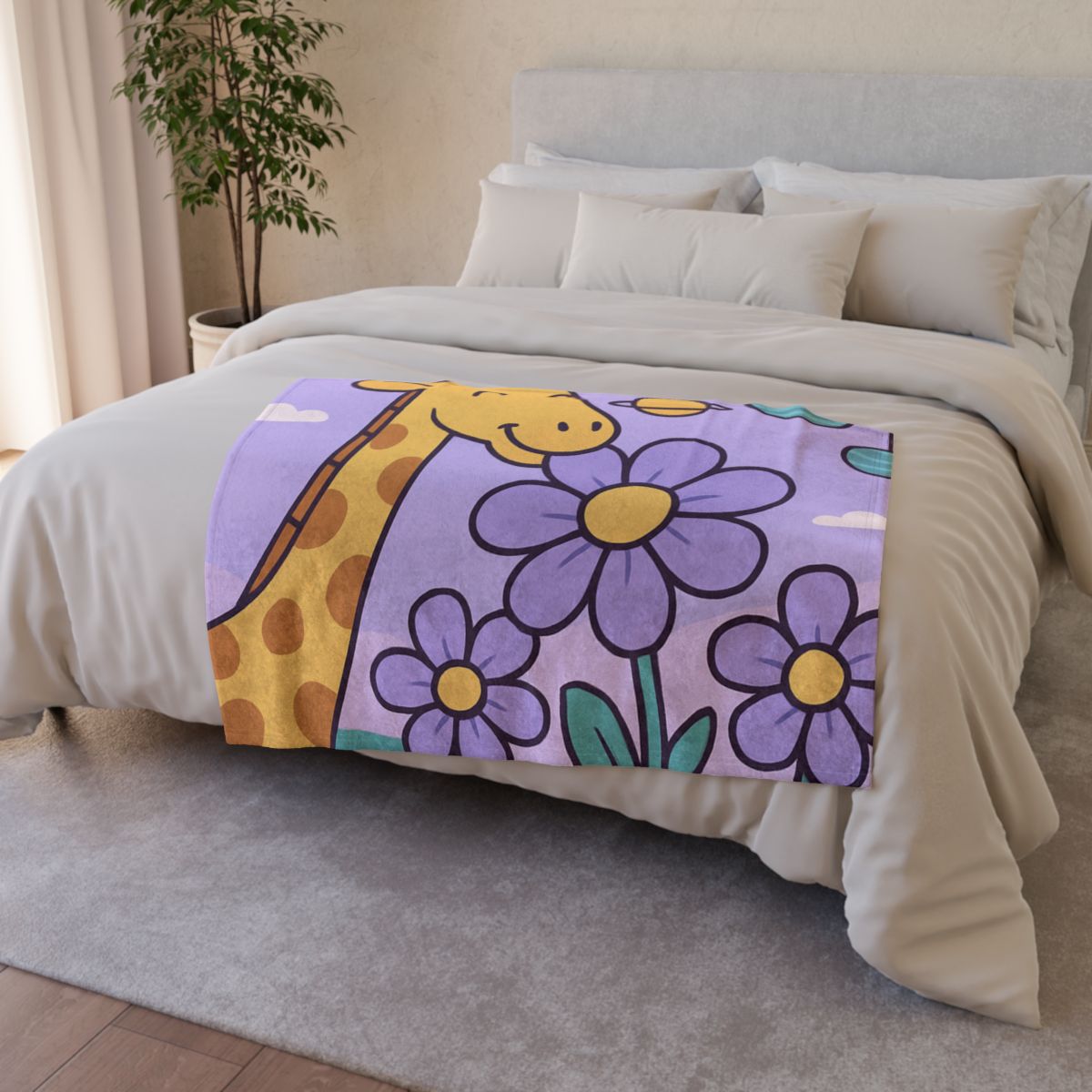 Galaxy Garden Giraffe custom blankets