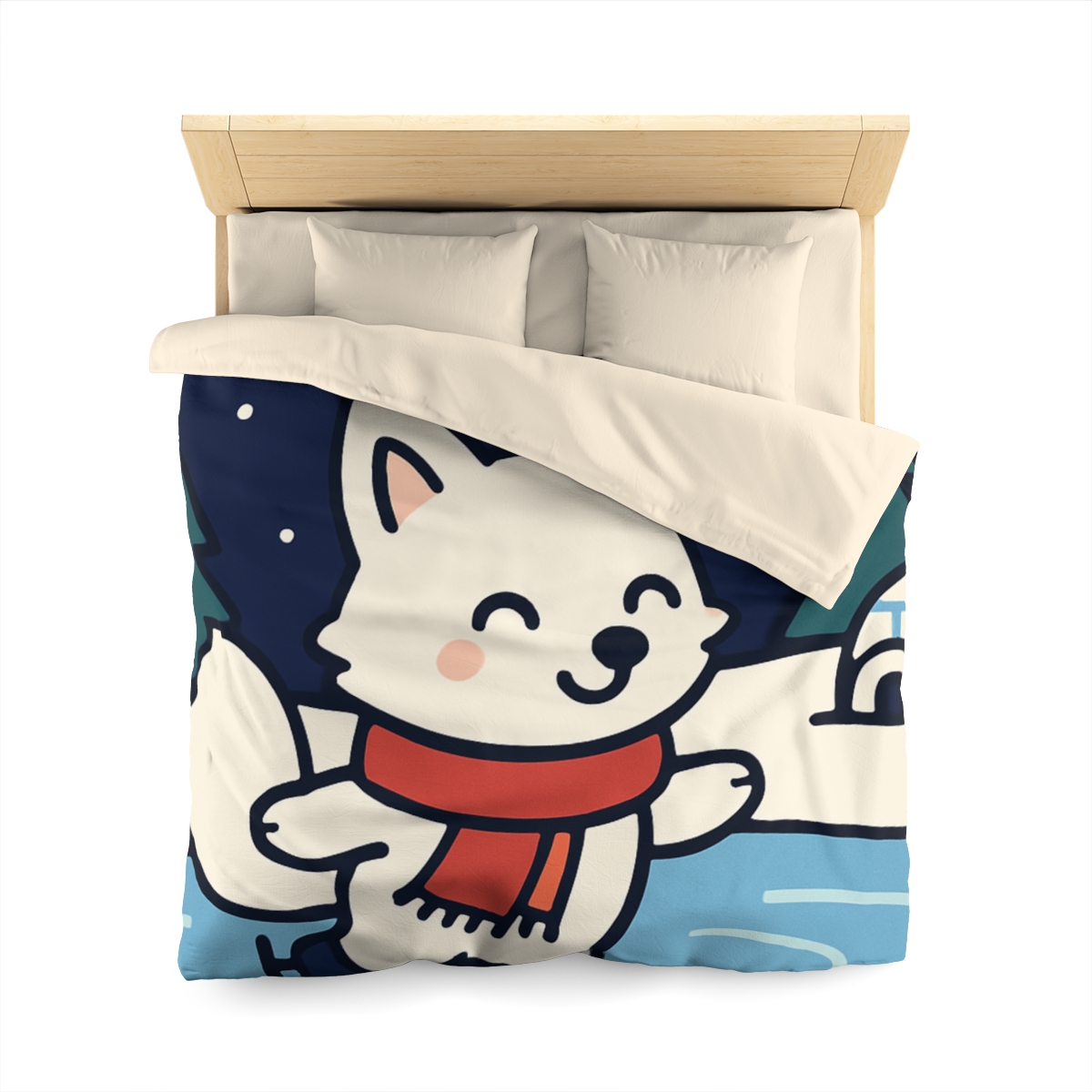 Aurora Snow Fox Skate Night custom duvets