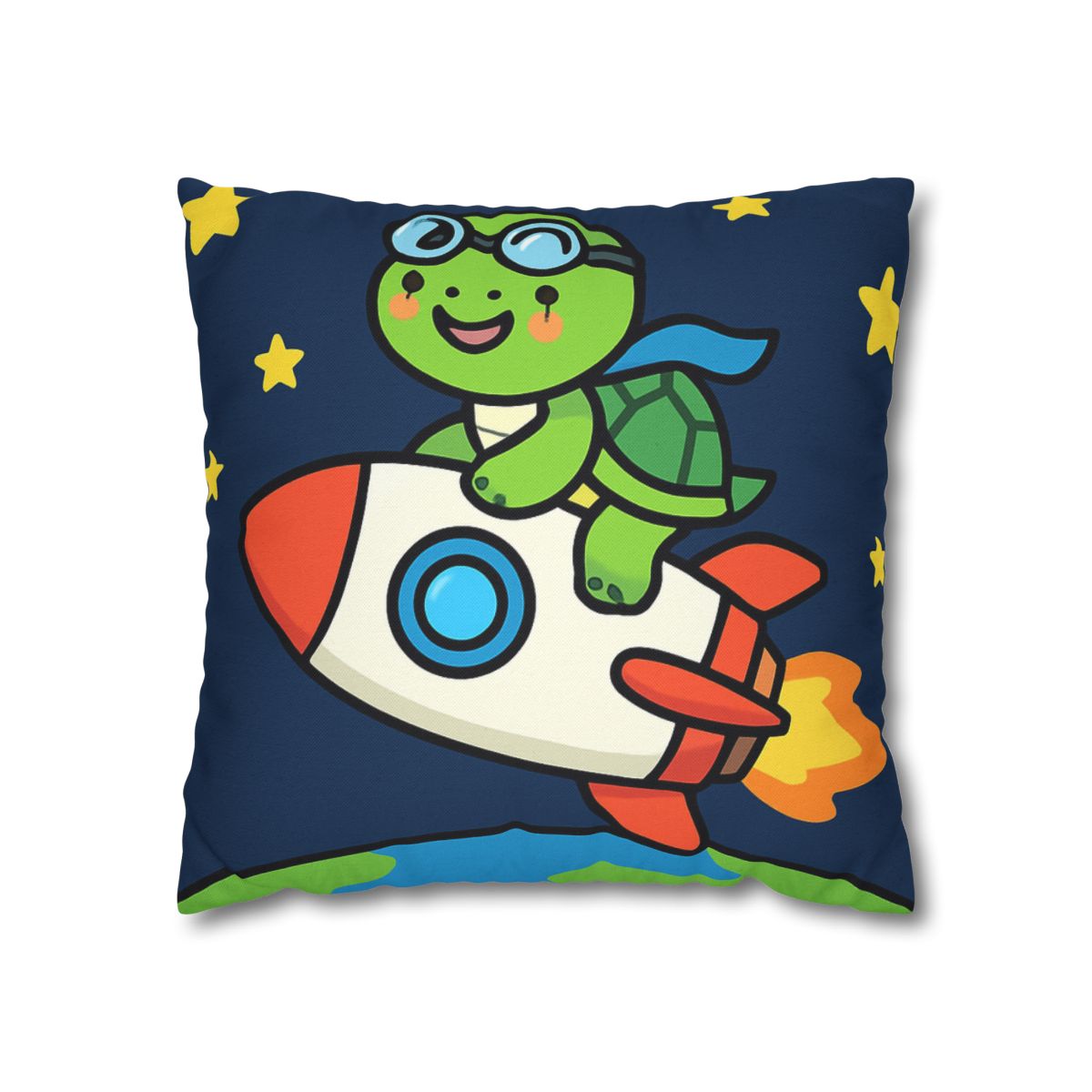 Rocket Riding Turtle To The Moon custom pillow cases