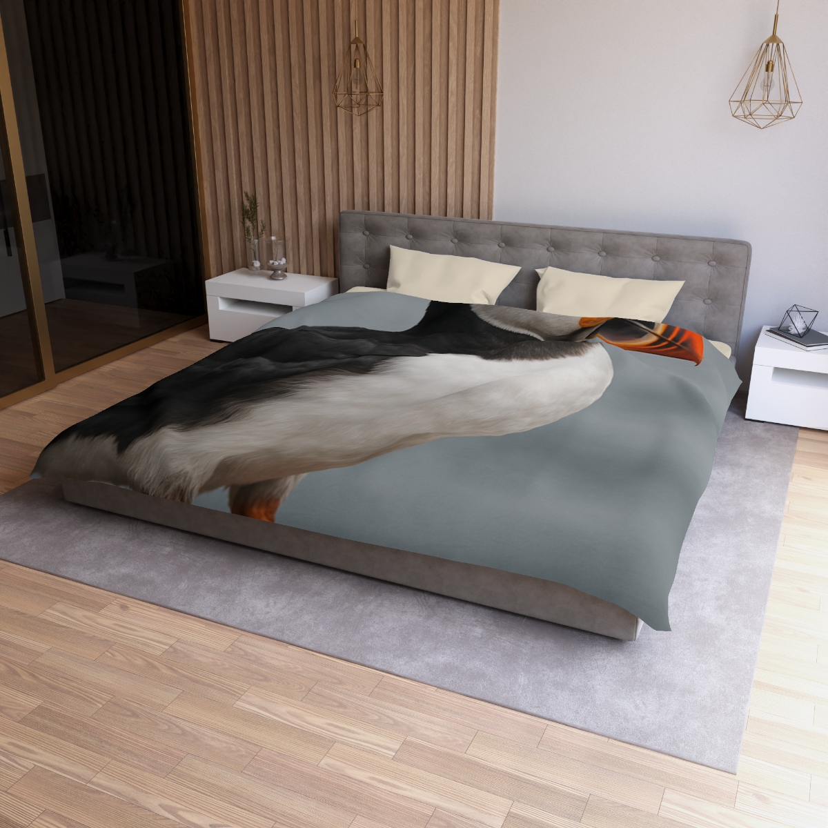 Glasswater Glide Atlantic Puffin soft comforter duvets