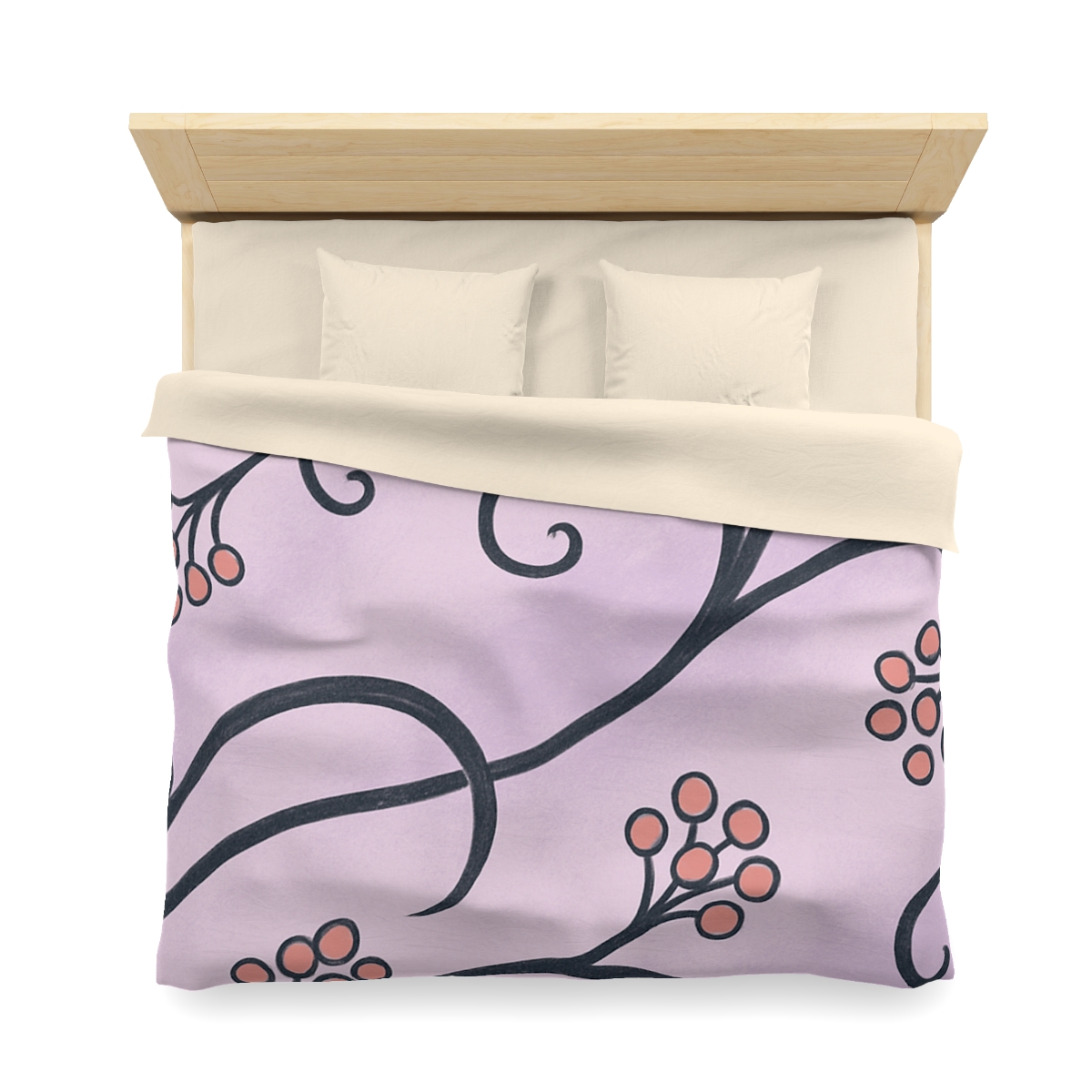 Tendrilled Ribbon Network designer printed duvets