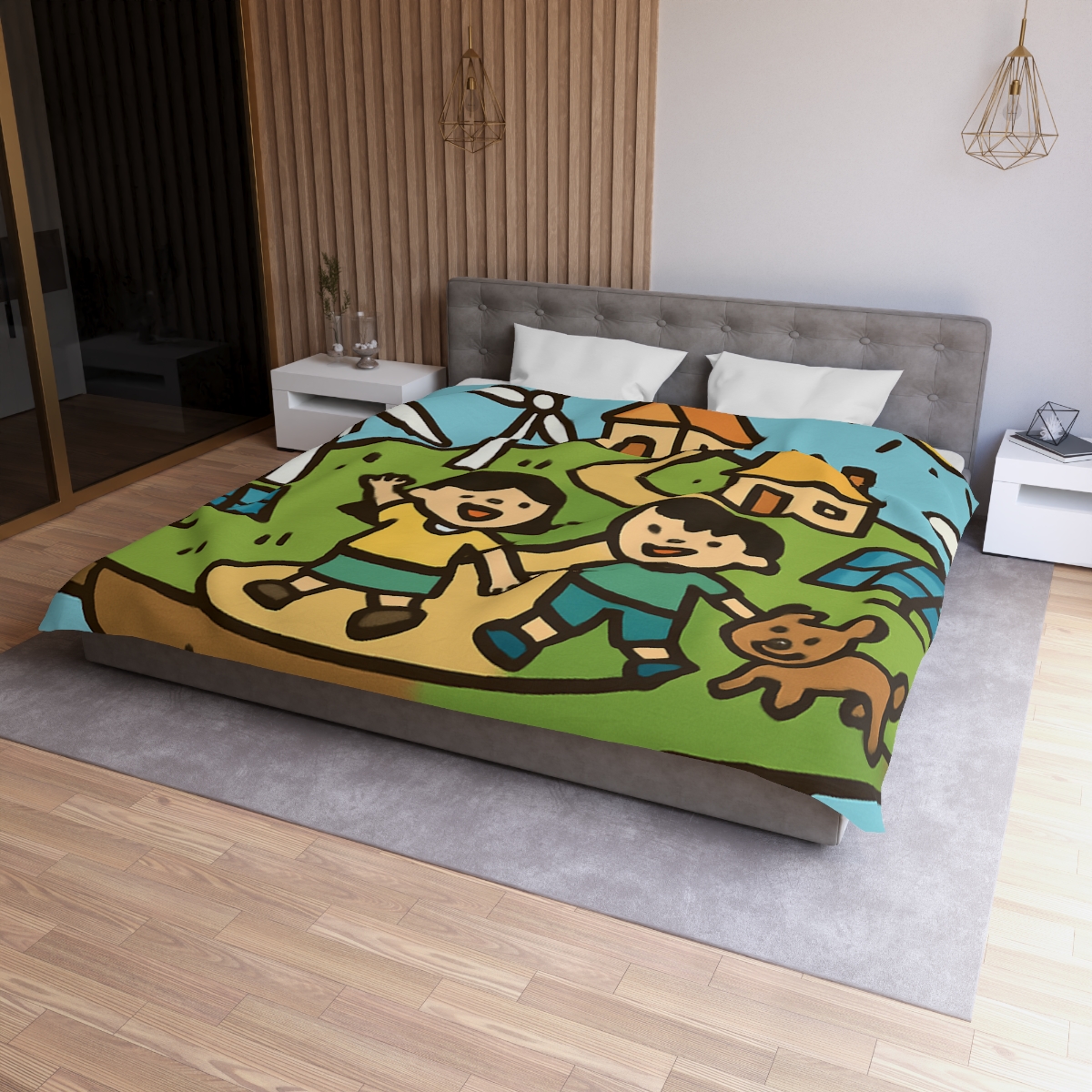 Floating Eco City Sky Island trendy bedroom duvets