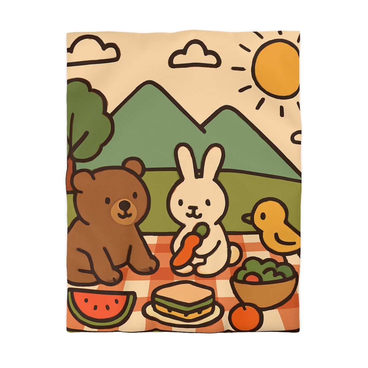 Mountain Picnic Pals soft comforter duvets