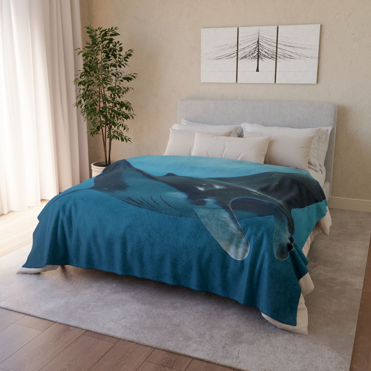 Manta Ray Silent Glide soft fleece blankets