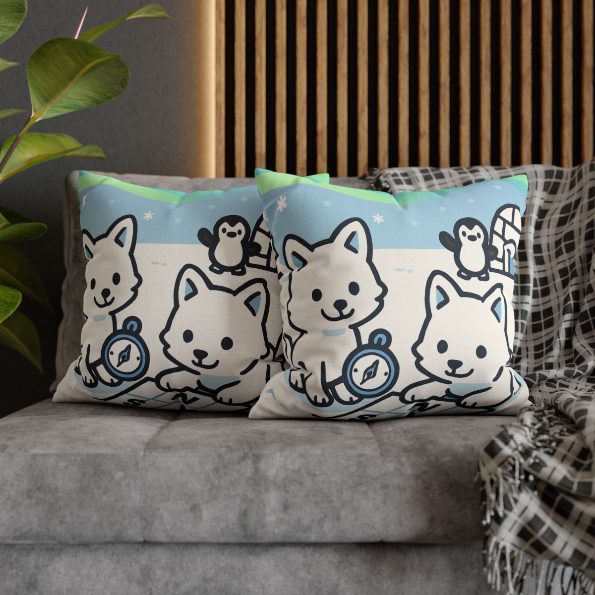 Polar Aurora Map Makers trendy patterned pillow cases