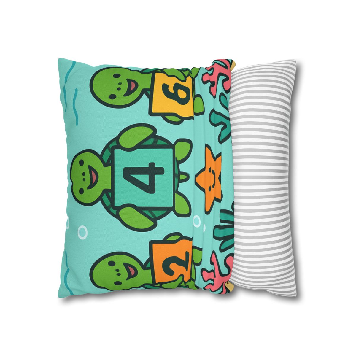 Coral Reef Math Parade Of Sea Turtles soft cotton pillow cases