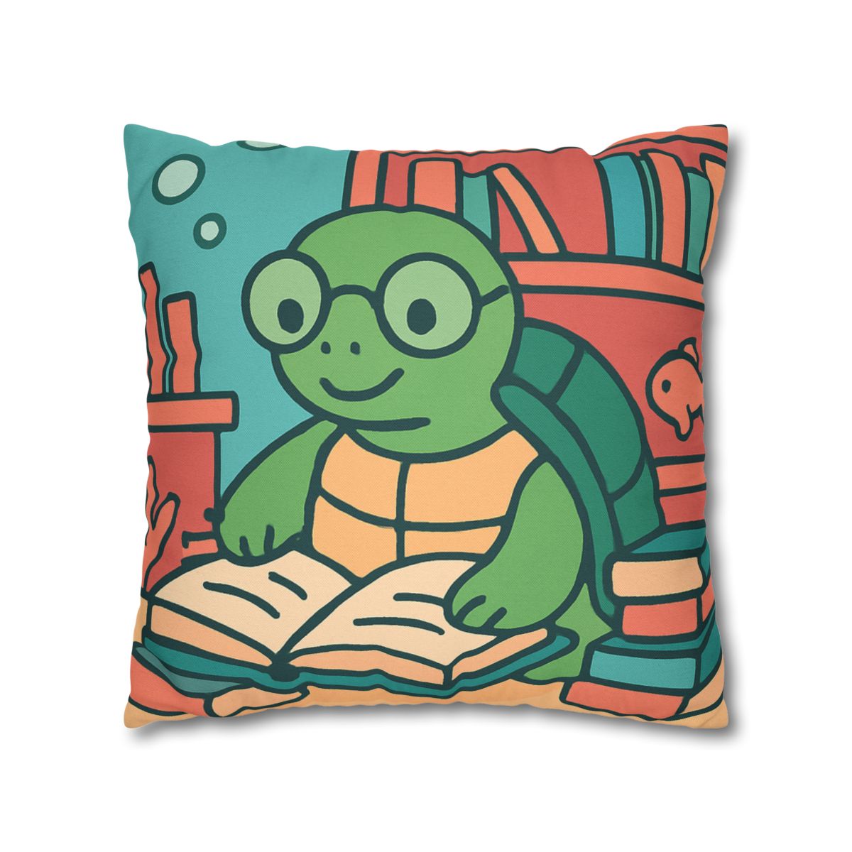 Underwater Library With Bookish Turtle unique gift pillow cases