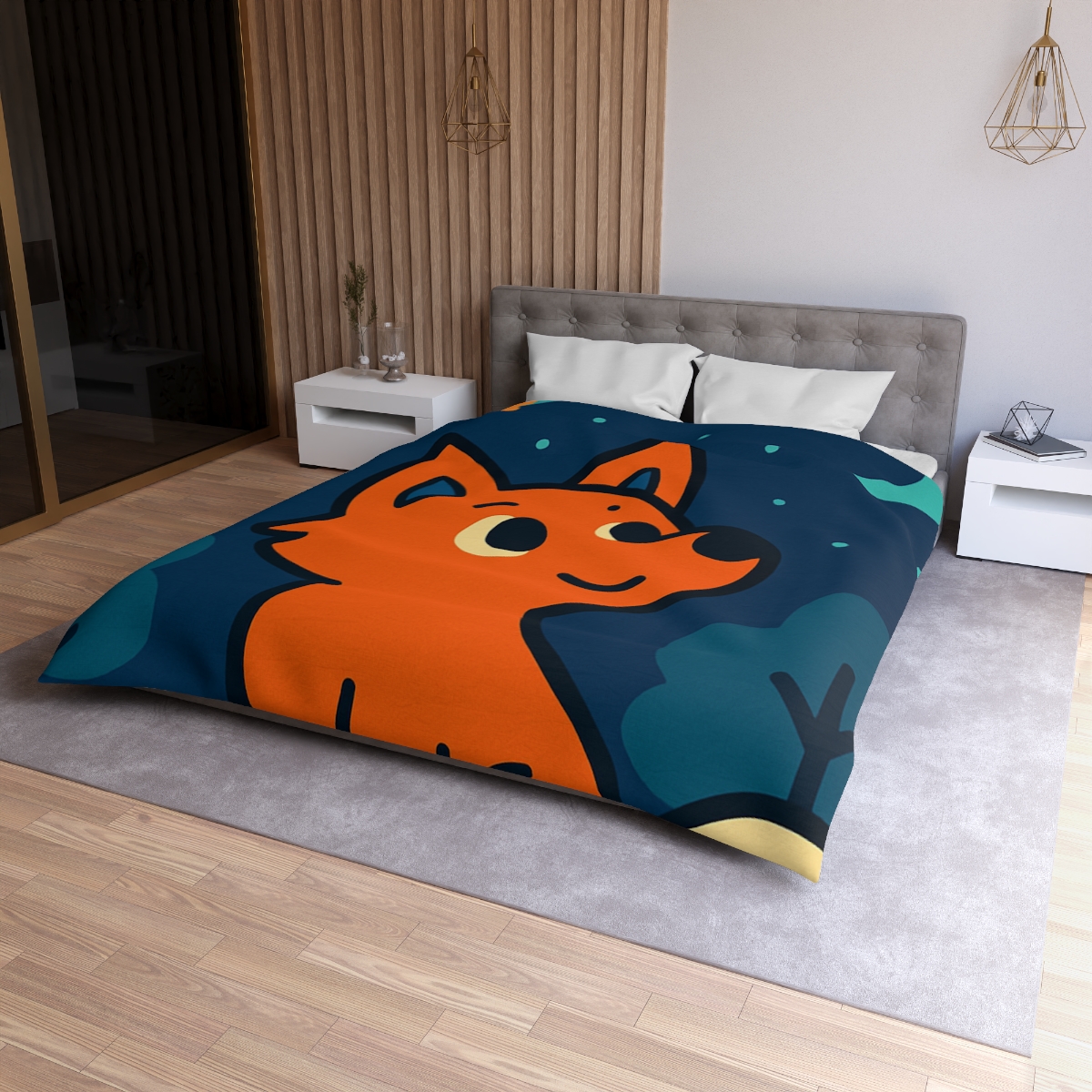 Starlight Forest Fox custom duvets